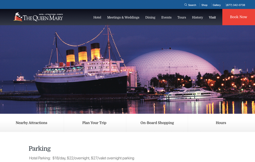 The Queen Mary - Hospitality Website and Booking Engine screenshot 3
